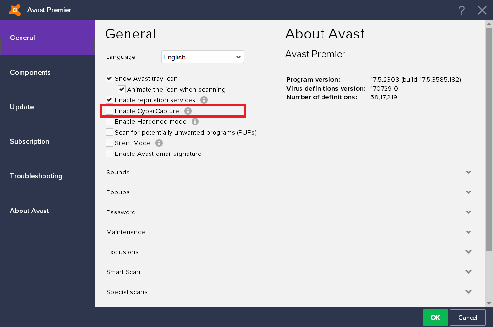 avast https scanning disable for mac